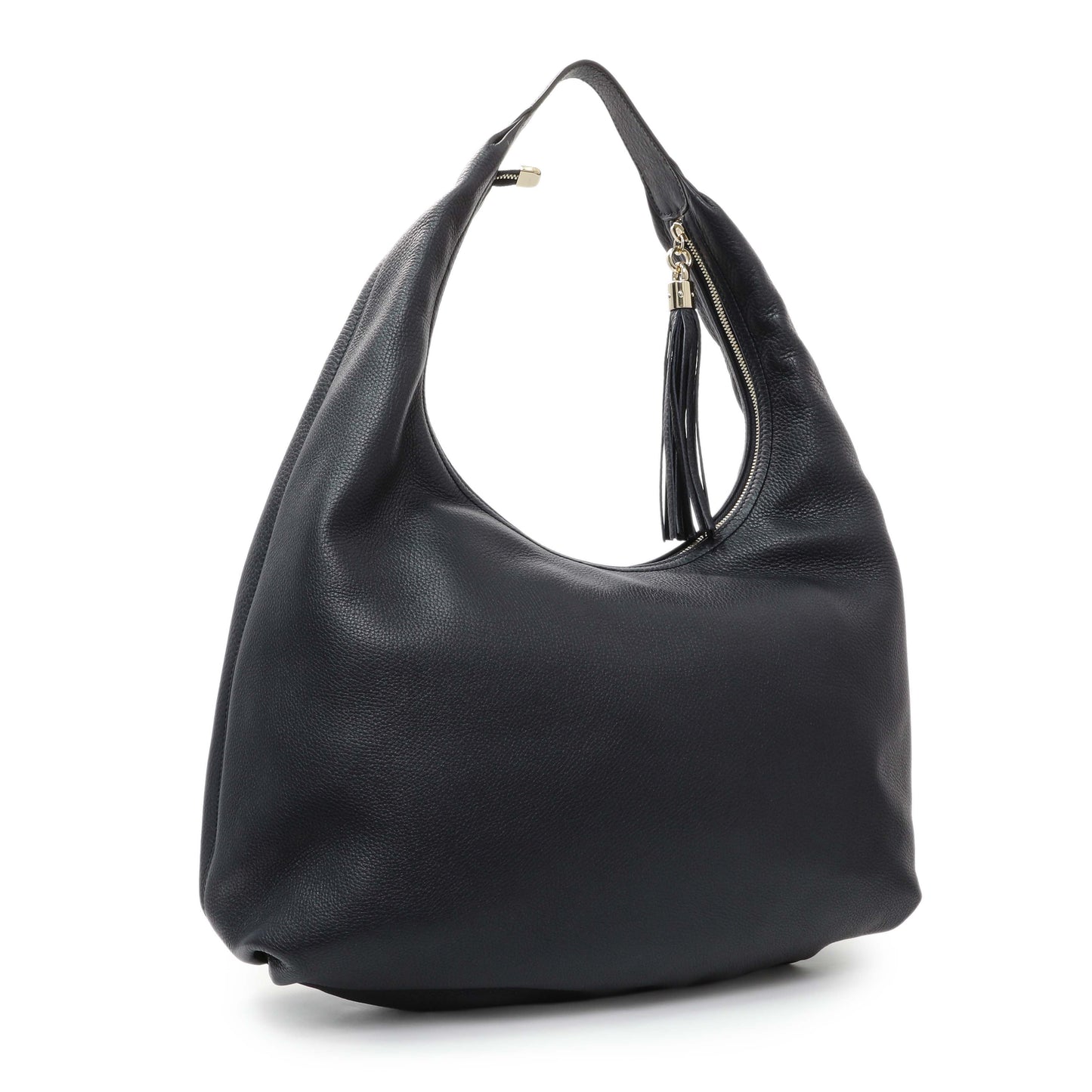 Exclusive Gucci Navy Blue Pebbled Calfskin Soho Hobo — Side View