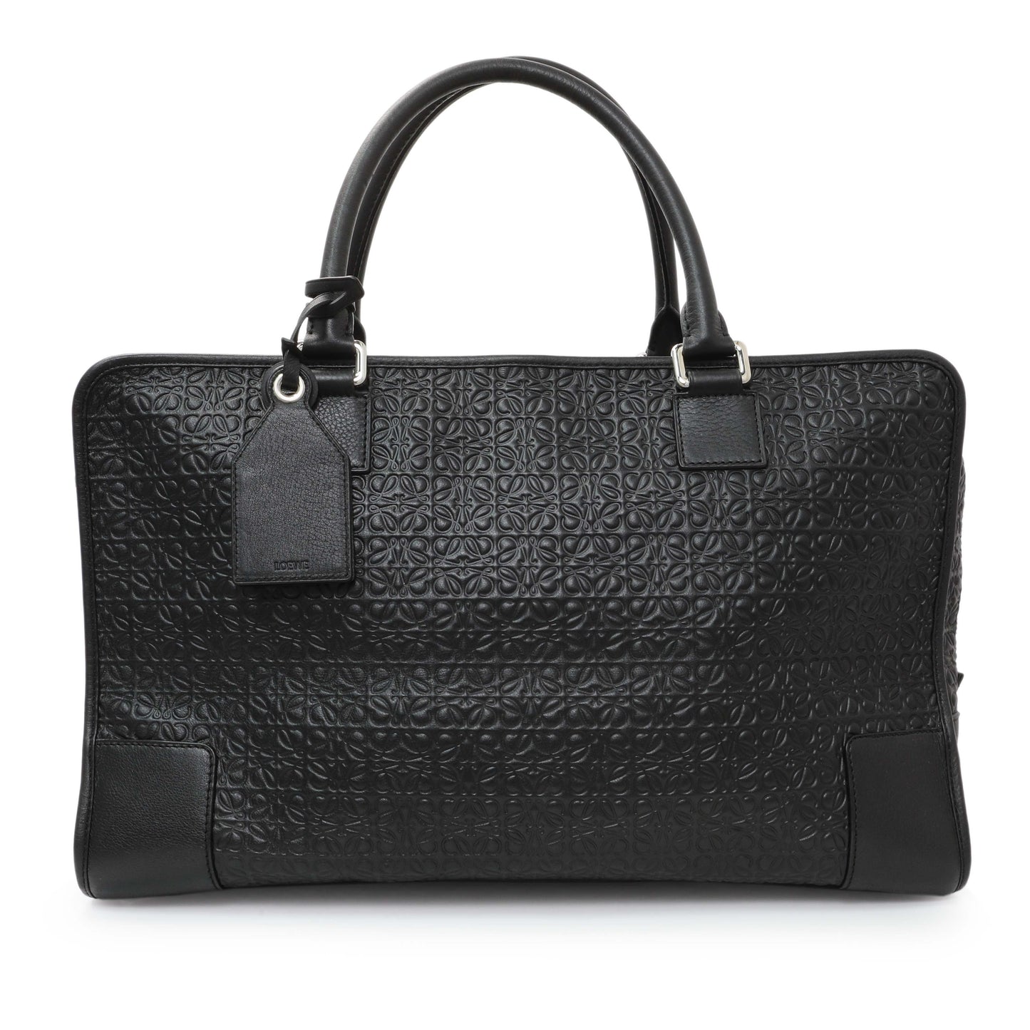 Exclusive Loewe Black Embossed Repeat Calfskin Amazona 44 — Front View