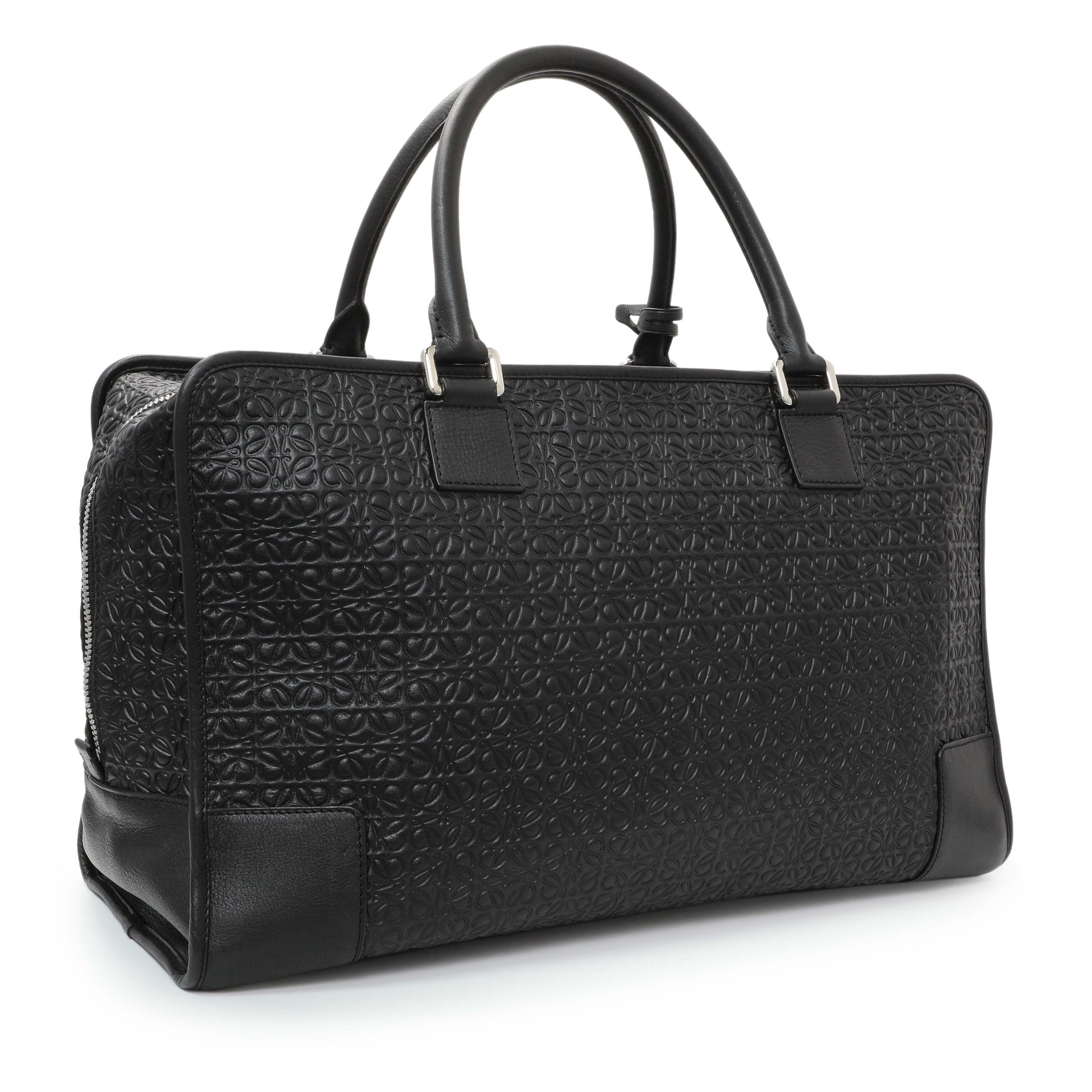 Exclusive Loewe Black Embossed Repeat Calfskin Amazona 44 — Side View