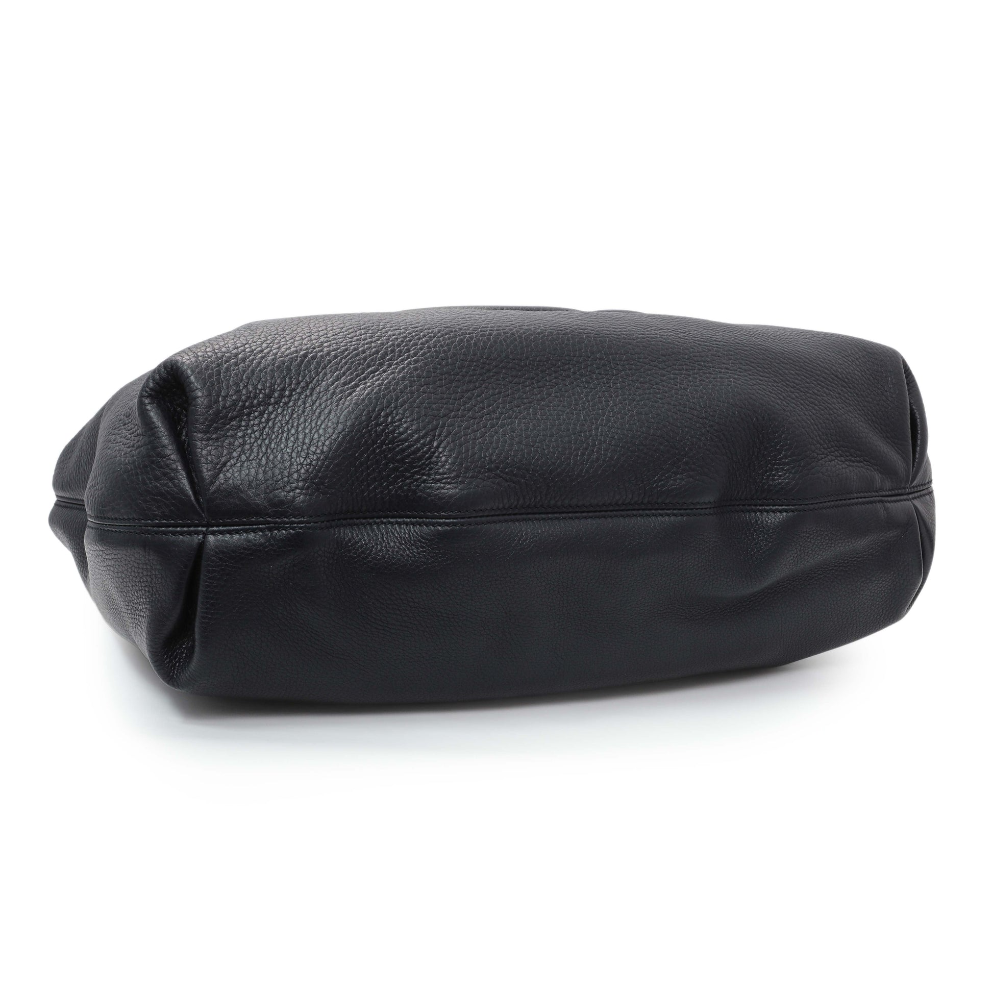 Exclusive Gucci Navy Blue Pebbled Calfskin Soho Hobo — Back View
