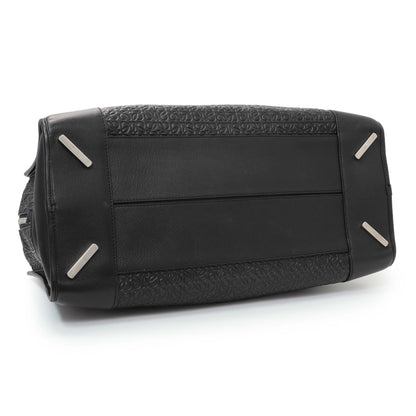 Exclusive Loewe Black Embossed Repeat Calfskin Amazona 44 — Back View