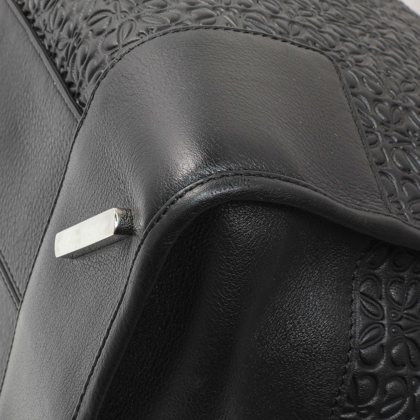 Exclusive Loewe Black Embossed Repeat Calfskin Amazona 44 — Top View