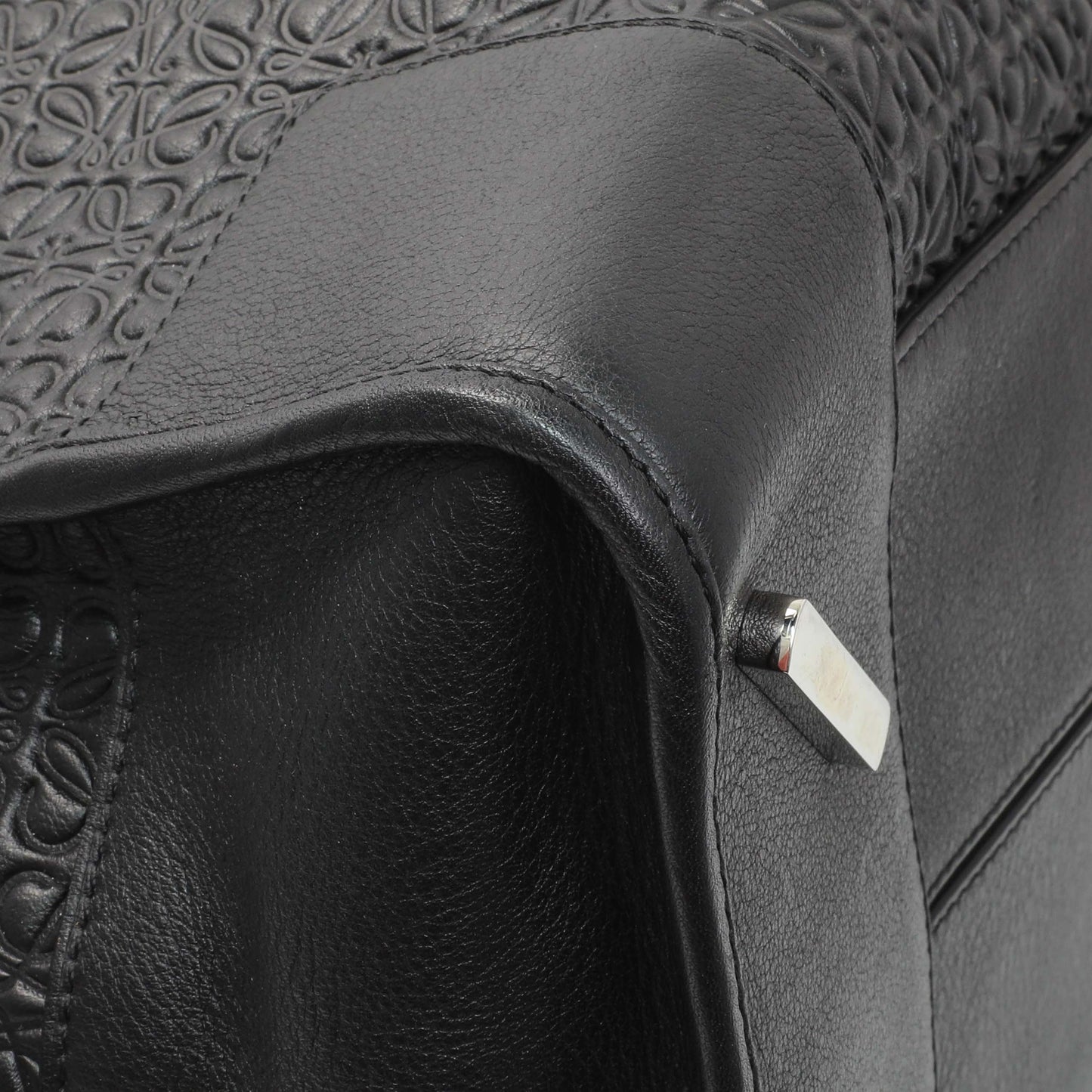 Exclusive Loewe Black Embossed Repeat Calfskin Amazona 44 — Detail View