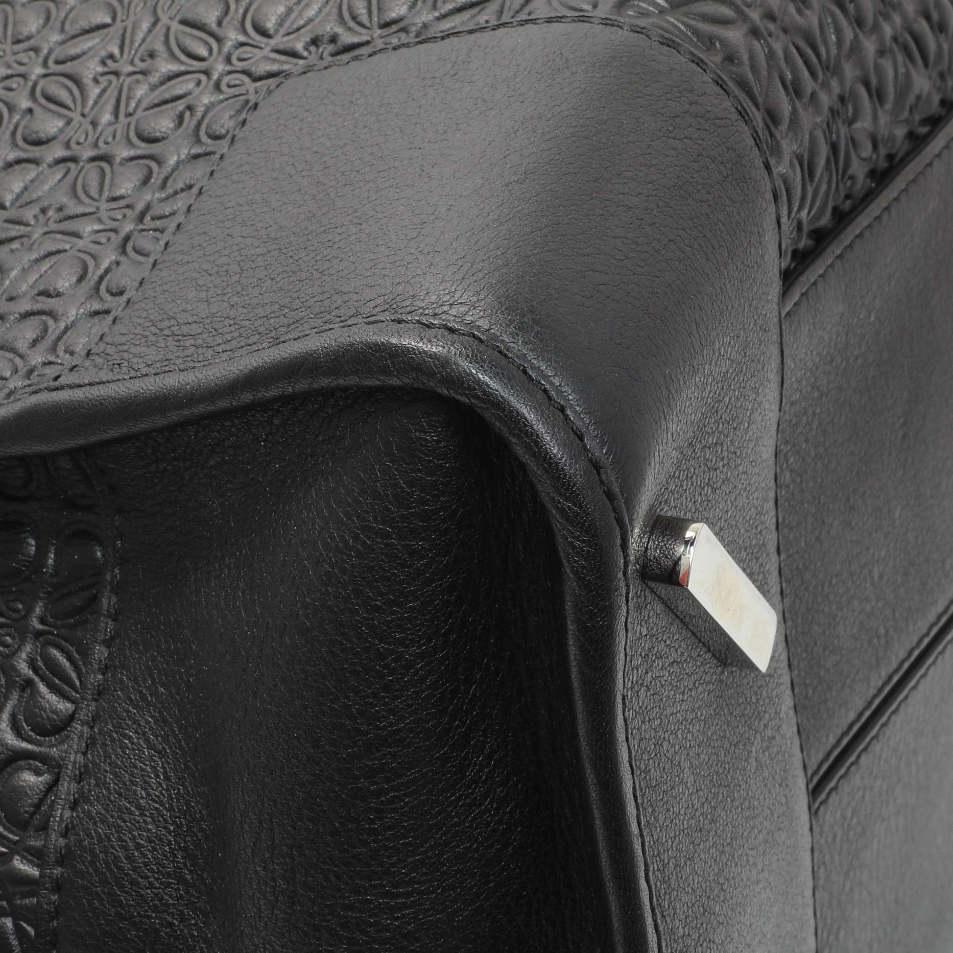 Exclusive Loewe Black Embossed Repeat Calfskin Amazona 44 — Detail View