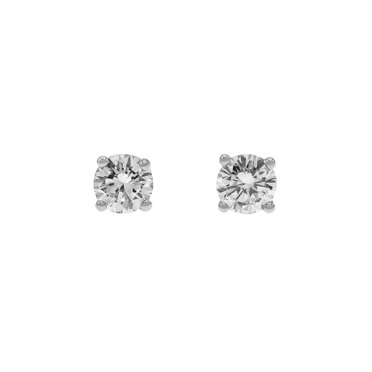 Exclusive 14K White Gold 0.48 Carat Diamond Stud Earrings — Front View