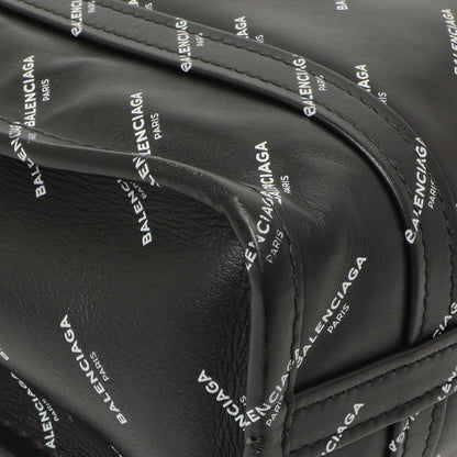 Exclusive Balenciaga Calfskin Allover Logo XS Bazar Shopper Tote — Top View