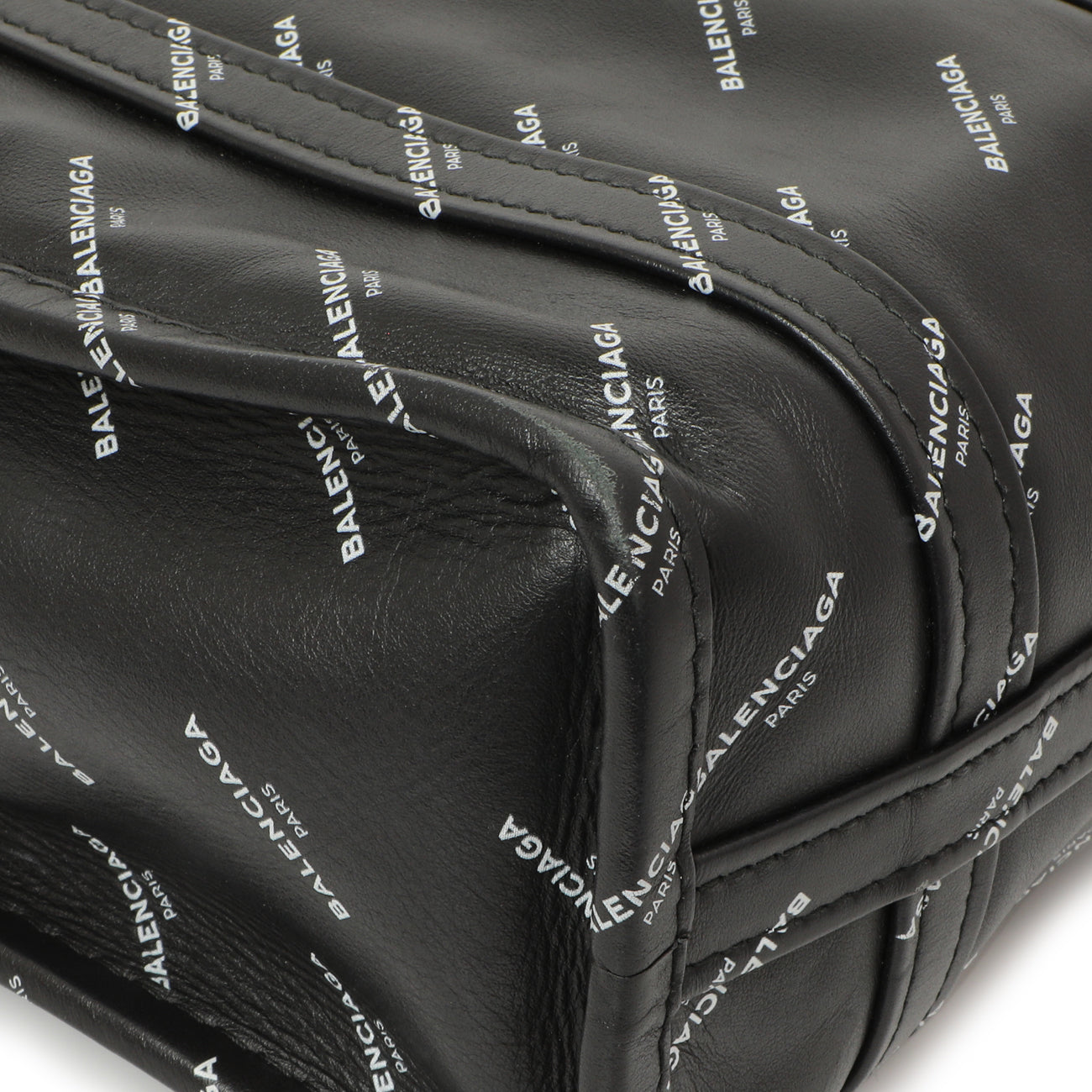 Exclusive Balenciaga Calfskin Allover Logo XS Bazar Shopper Tote — Lifestyle View