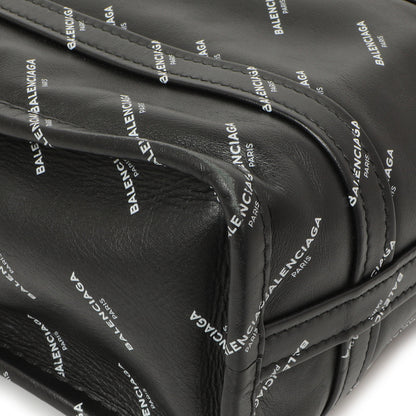 Exclusive Balenciaga Calfskin Allover Logo XS Bazar Shopper Tote — Lifestyle View