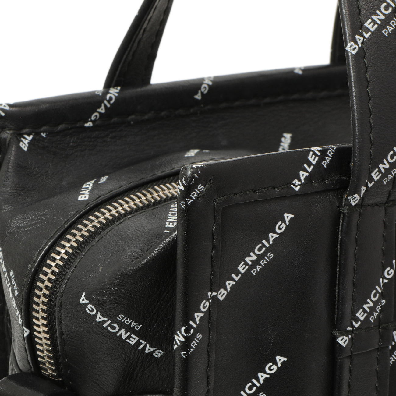 Exclusive Balenciaga Calfskin Allover Logo XS Bazar Shopper Tote — Alternate View 7