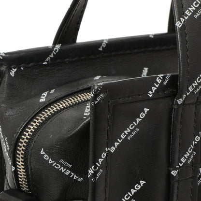 Exclusive Balenciaga Calfskin Allover Logo XS Bazar Shopper Tote — Alternate View 7