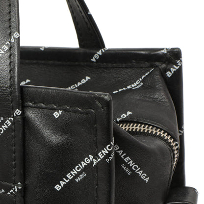 Exclusive Balenciaga Calfskin Allover Logo XS Bazar Shopper Tote — Alternate View 8
