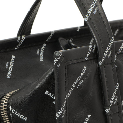 Exclusive Balenciaga Calfskin Allover Logo XS Bazar Shopper Tote — Alternate View 9