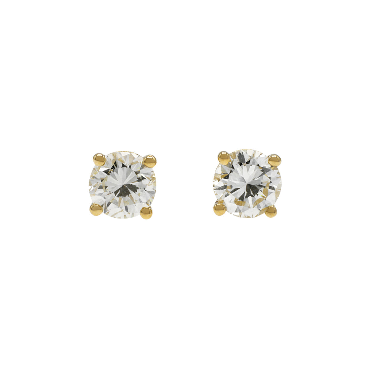 Exclusive 14K Yellow Gold 0.50 Carat Diamond Earrings — Front View