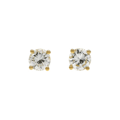 Exclusive 14K Yellow Gold 0.50 Carat Diamond Earrings — Front View