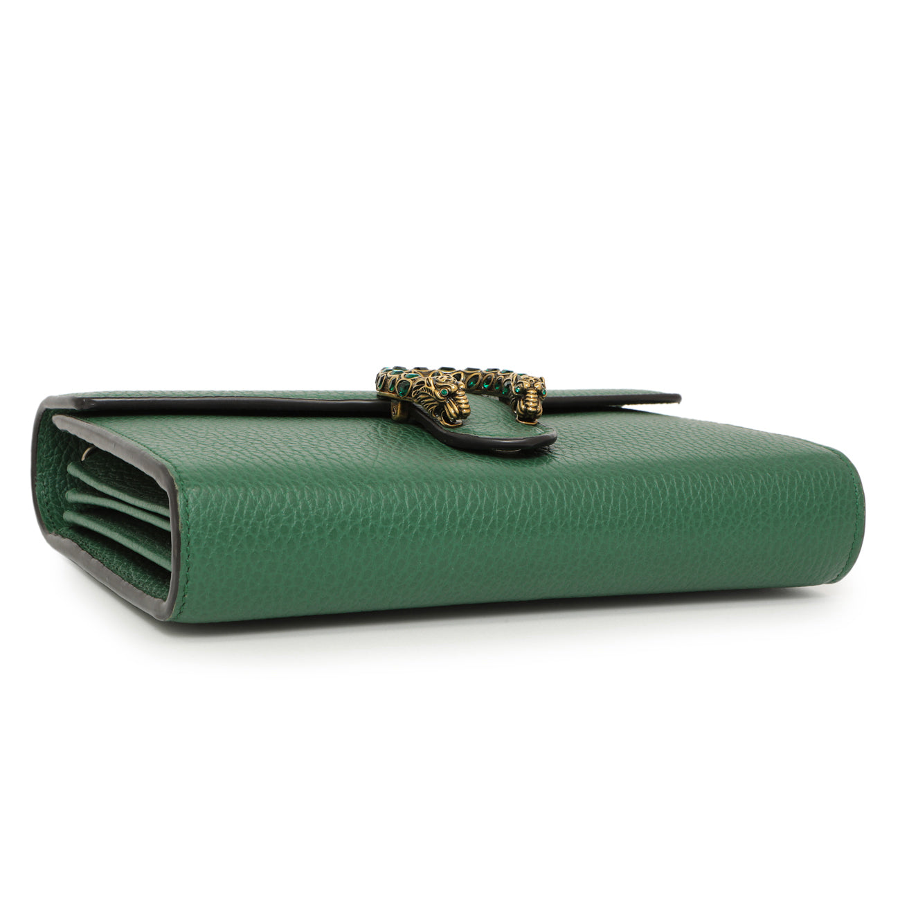 Exclusive Gucci Emerald Calfskin Mini Dionysus Chain Wallet — Back View