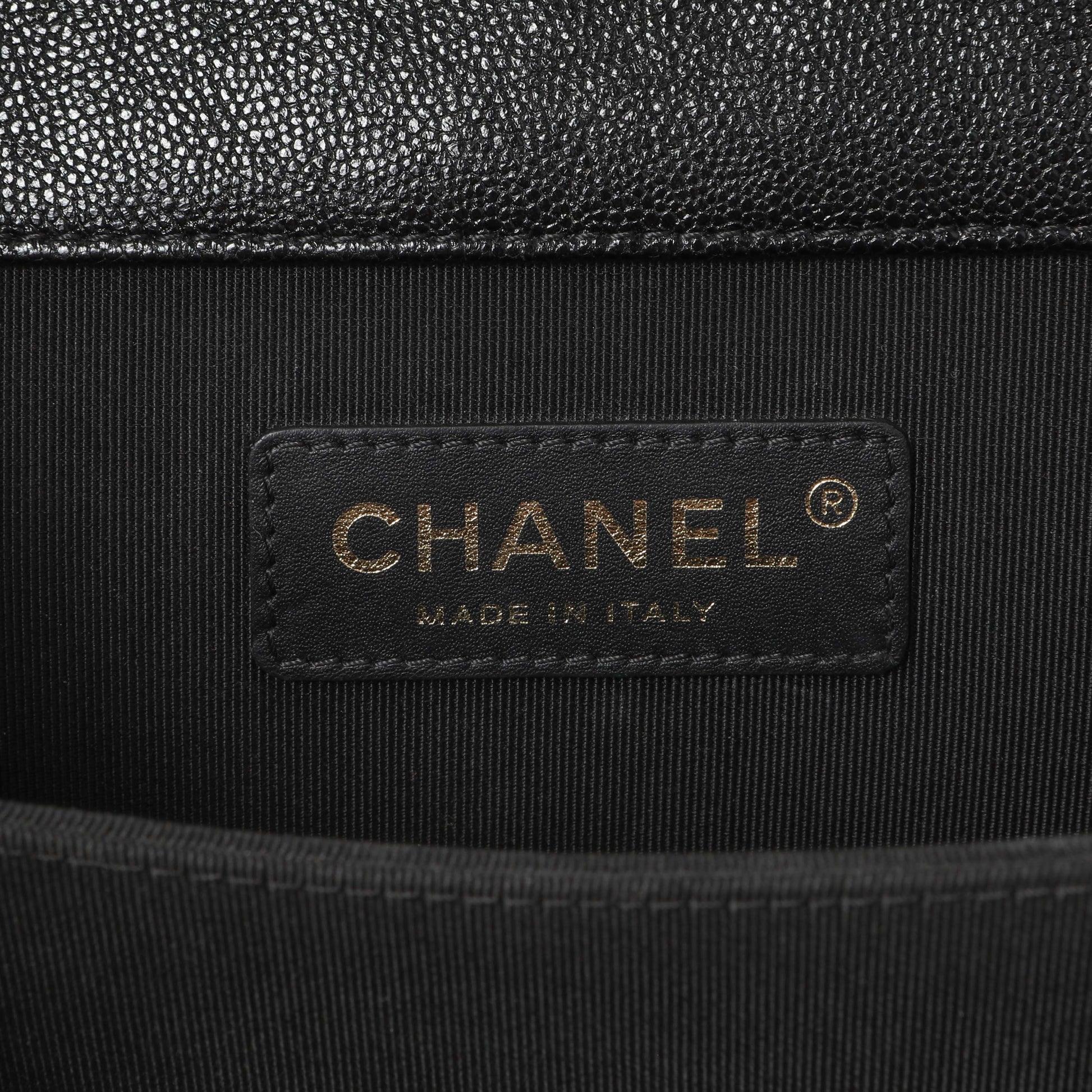 Exclusive Chanel Black Quilted Caviar North South Boy Flap — Alternate View 10