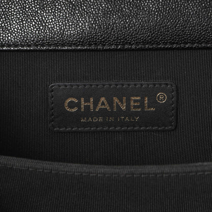 Exclusive Chanel Black Quilted Caviar North South Boy Flap — Alternate View 10