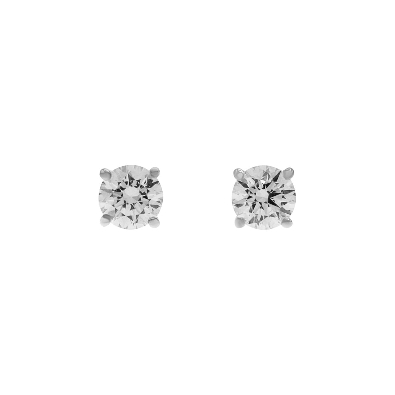 Exclusive 14K White Gold 0.36 Carat Diamond Stud Earrings — Front View