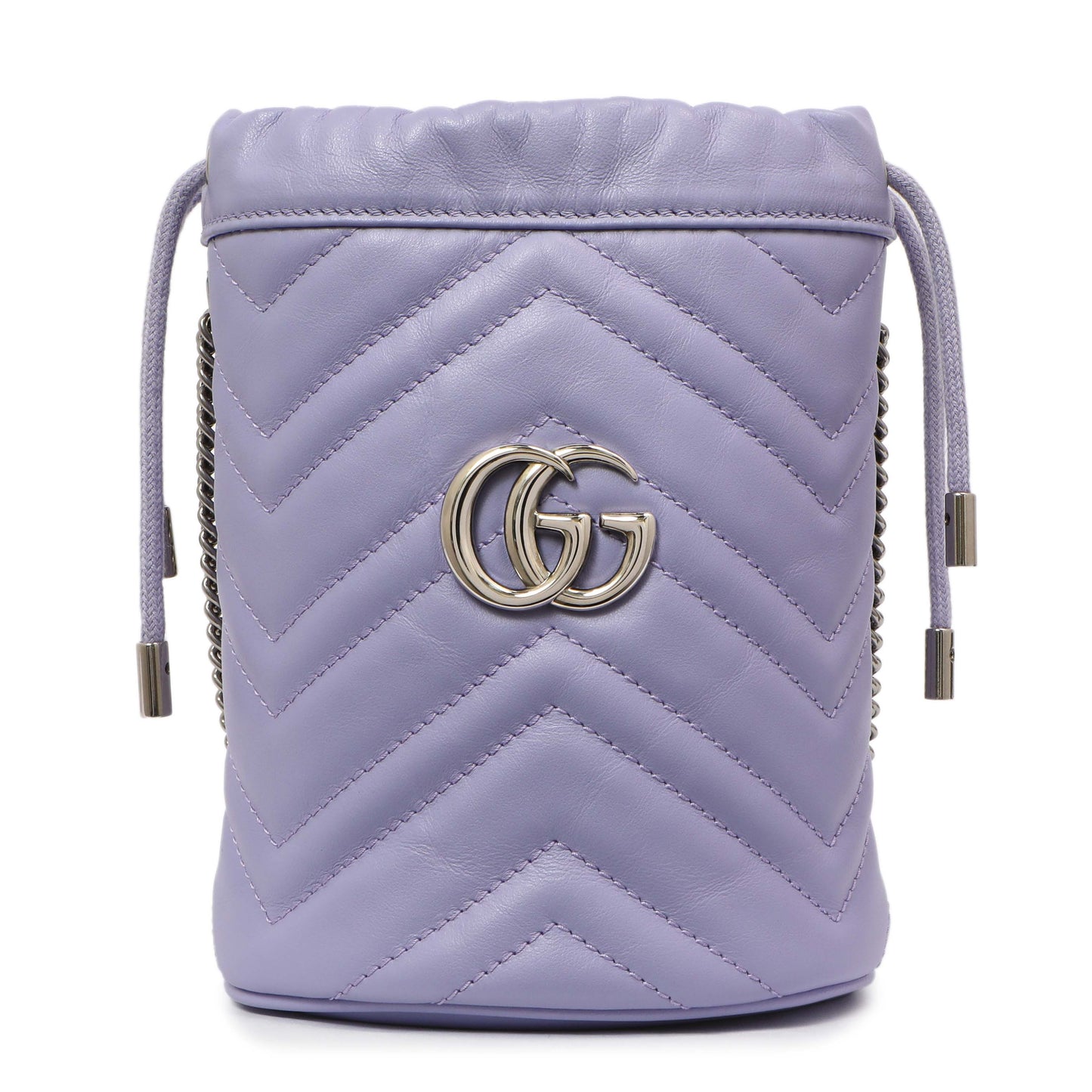 Exclusive Gucci Lapis Calfskin Matelasse Mini GG Marmont Bucket — Side View