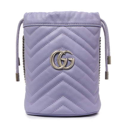 Exclusive Gucci Lapis Calfskin Matelasse Mini GG Marmont Bucket — Side View