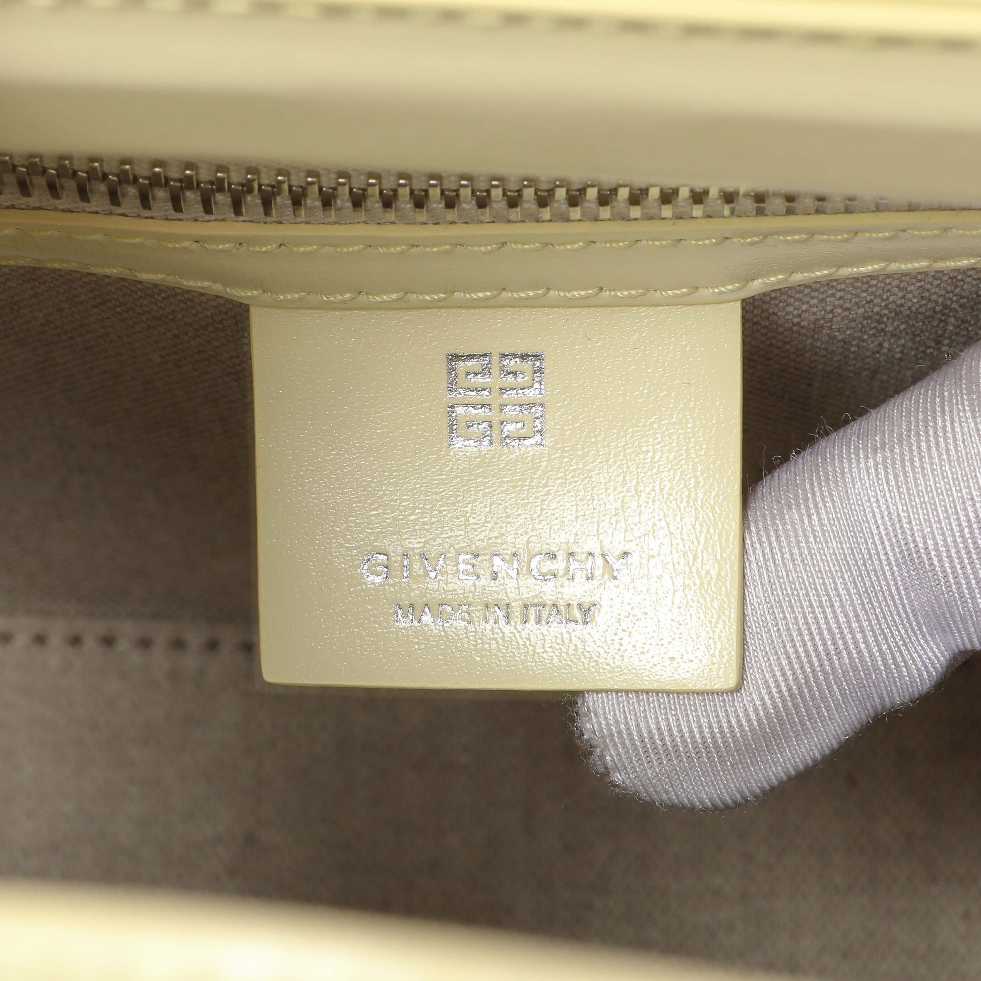 Exclusive Givenchy Yellow Box Calfskin Mini Lock Antigona — Detail View