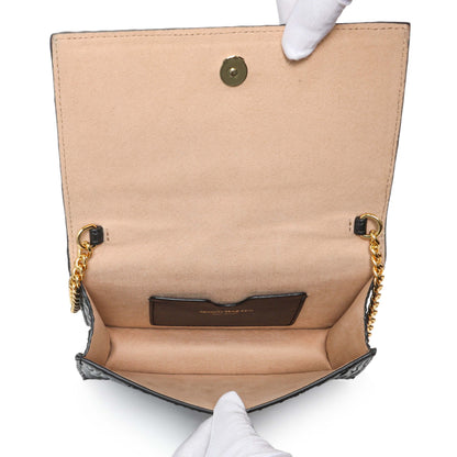 Exclusive Alexander McQueen Black Pleated Skull Mini Crossbody Bag — Top View