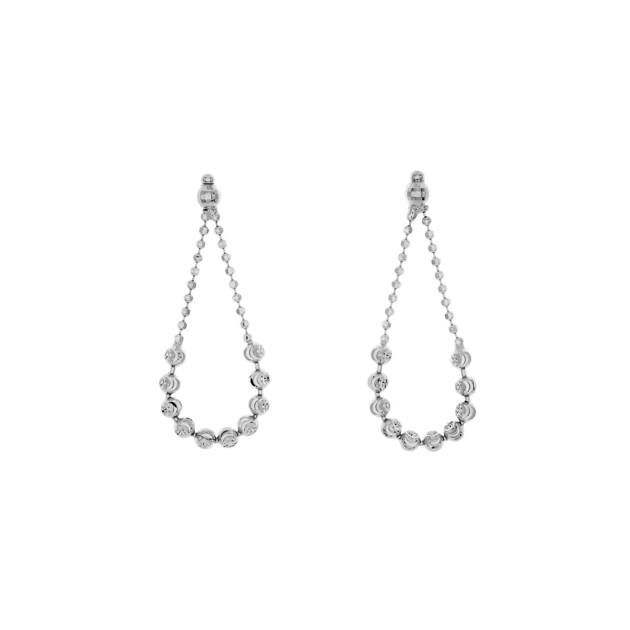 Exclusive 14K White Gold Drop Earrings — Front View