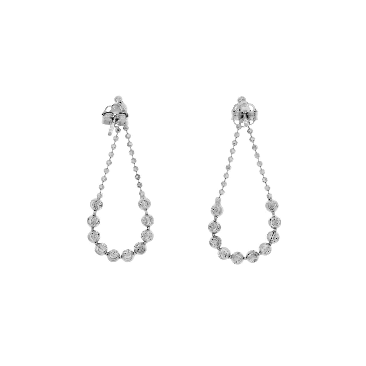Exclusive 14K White Gold Drop Earrings — Side View
