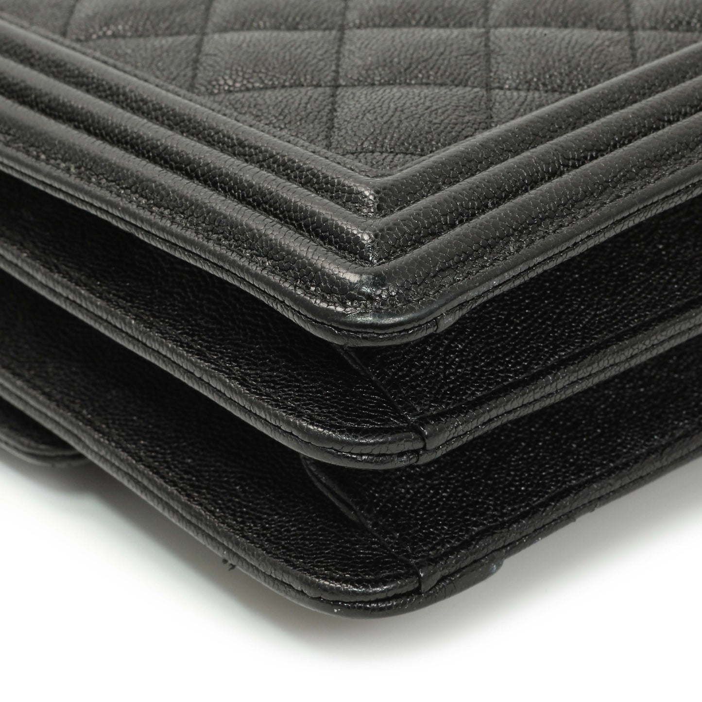 Exclusive Chanel Black Quilted Caviar North South Boy Flap — Alternate View 7