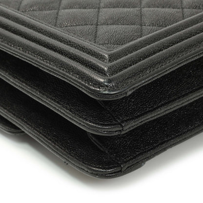 Exclusive Chanel Black Quilted Caviar North South Boy Flap — Alternate View 7