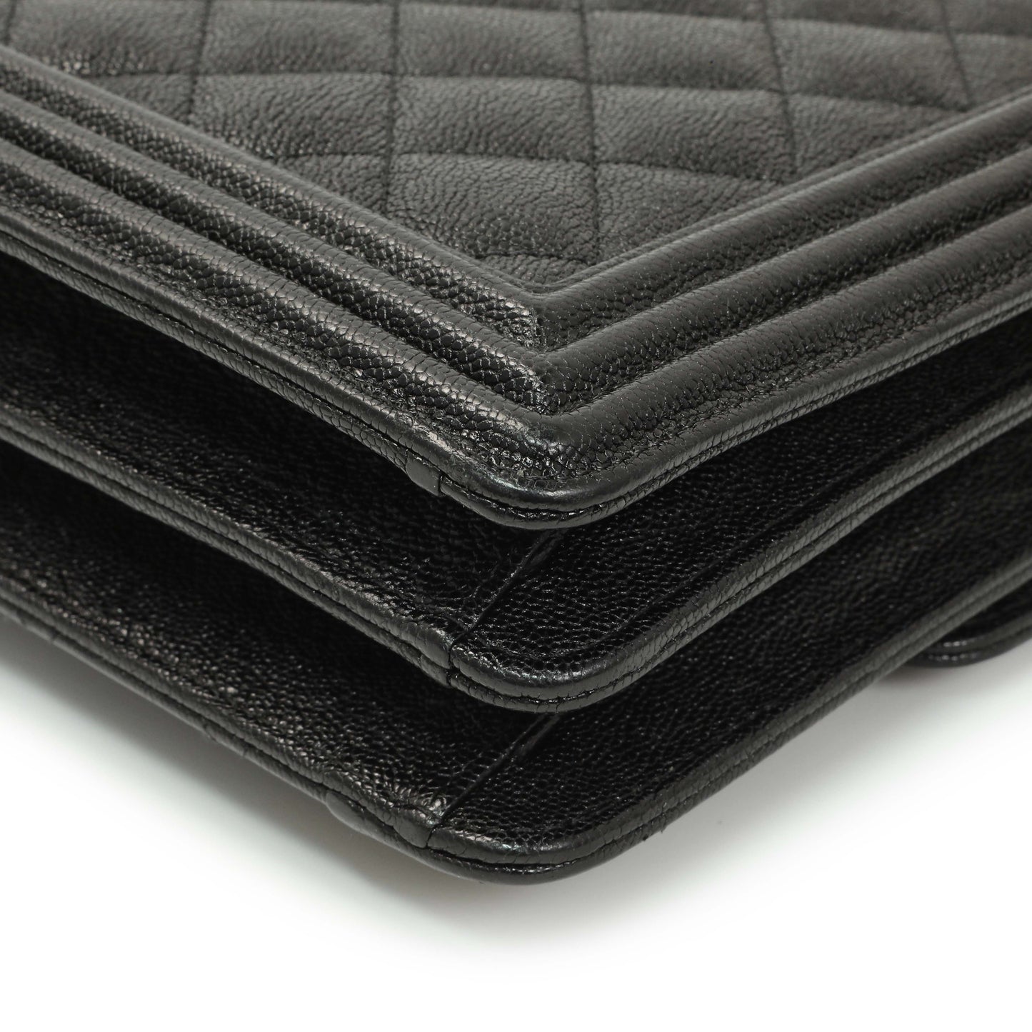 Exclusive Chanel Black Quilted Caviar North South Boy Flap — Alternate View 8