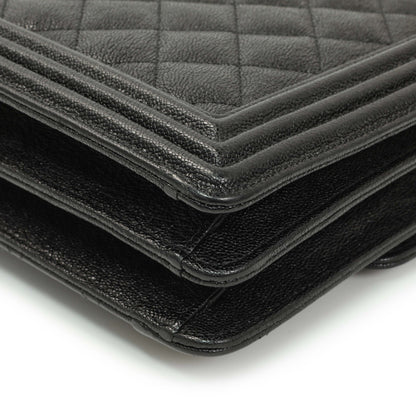 Exclusive Chanel Black Quilted Caviar North South Boy Flap — Alternate View 8