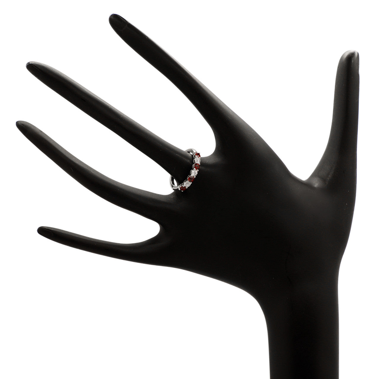 Exclusive Tiffany & Co. Platinum Diamond Ruby Forever Band Ring — Top View