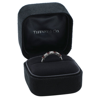 Exclusive Tiffany & Co. Platinum Diamond Ruby Forever Band Ring — Detail View