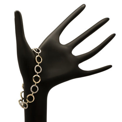 Exclusive 10K Yellow & White Gold Circle Link Bracelet — Back View