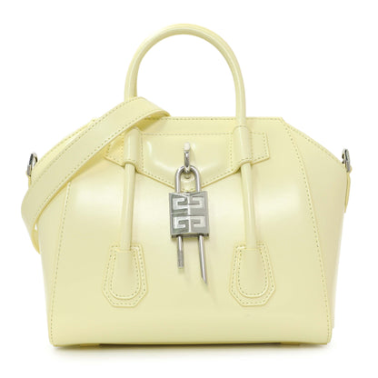 Exclusive Givenchy Yellow Box Calfskin Mini Lock Antigona — Front View