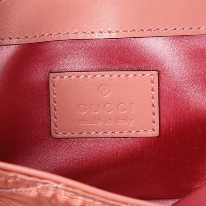 Exclusive Gucci Blush Moire Fabric Mini GG Marmont Crystal Chain Belt Bag — Detail View