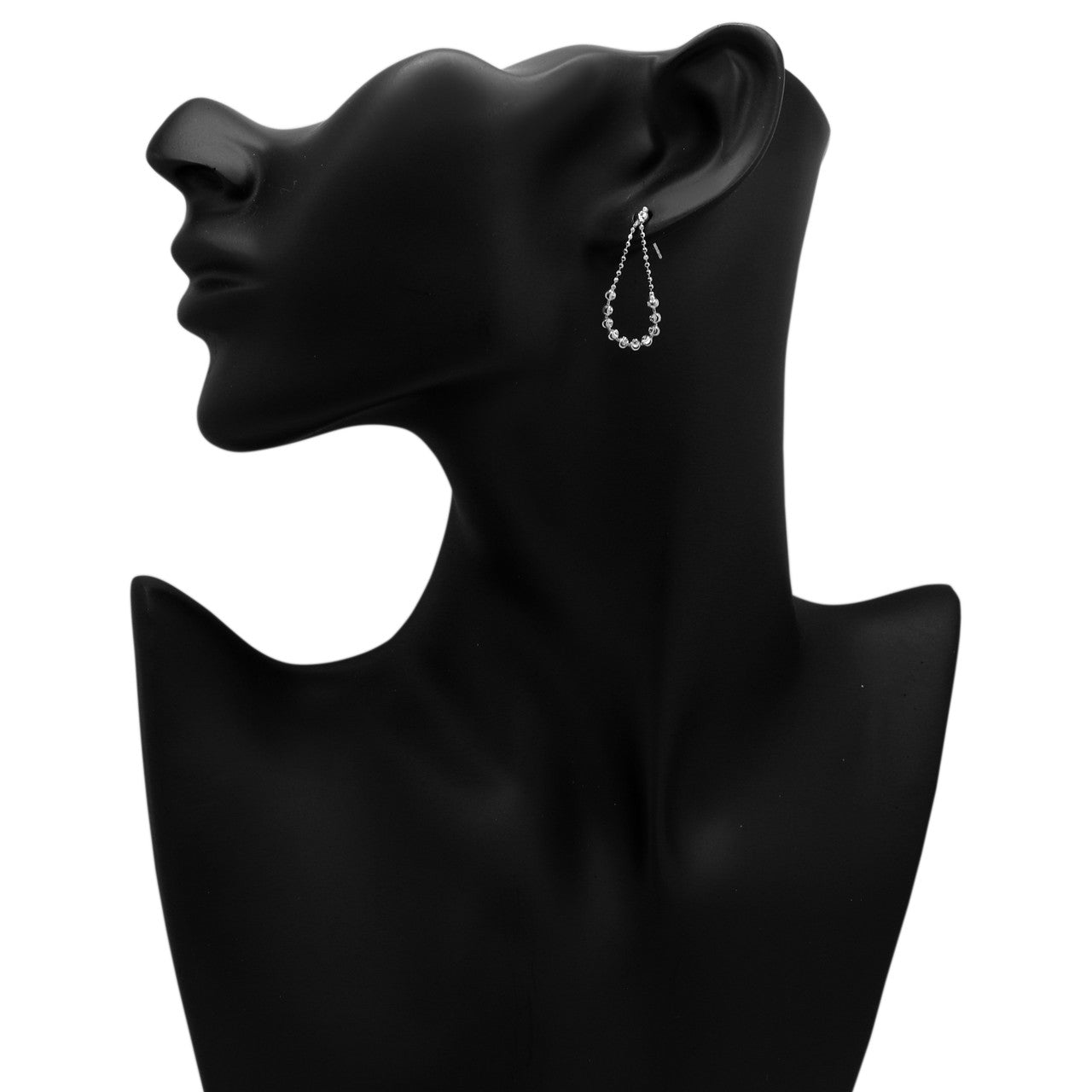 Exclusive 14K White Gold Drop Earrings — Back View