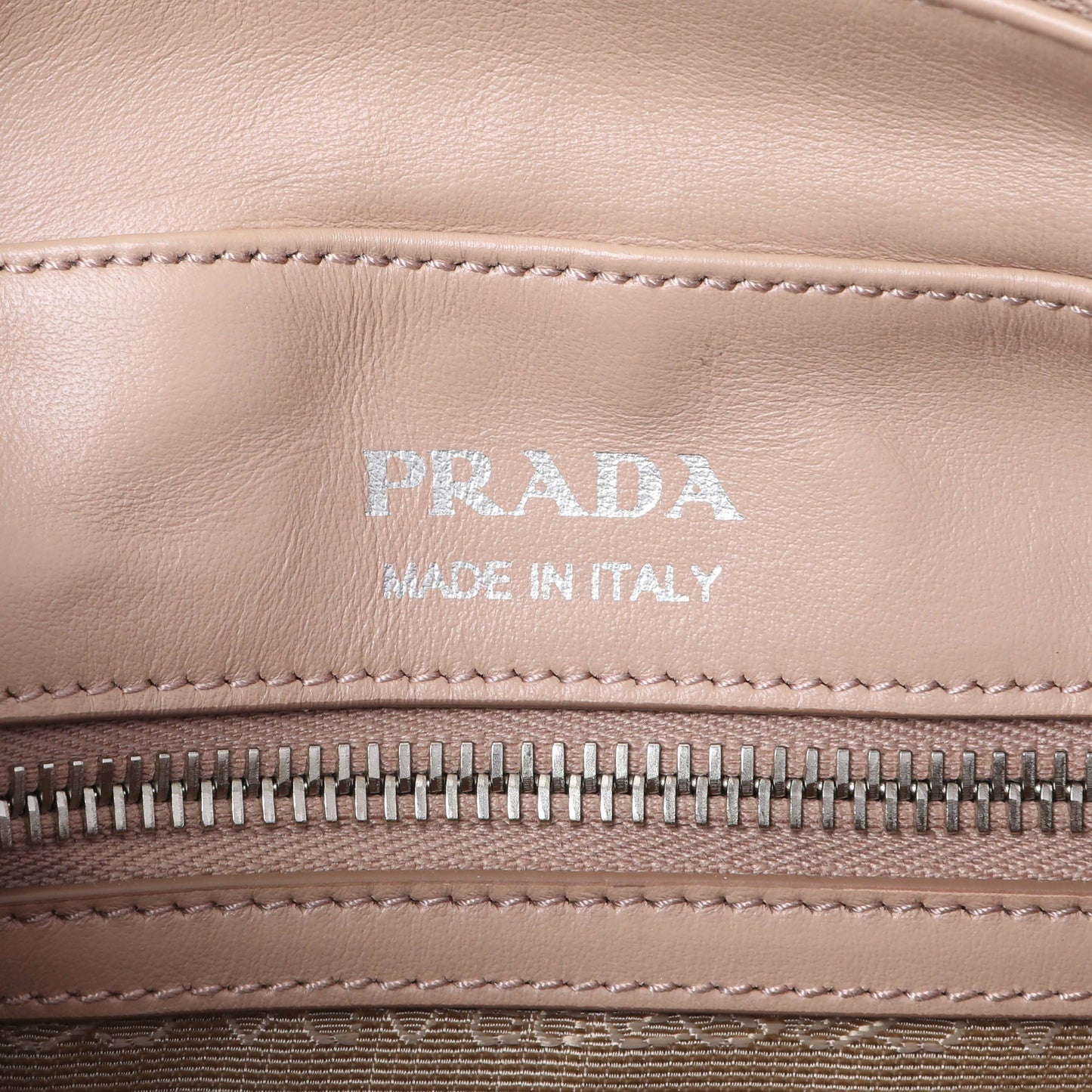 Exclusive Prada Cipria Soft Calfskin Impunture Diagramme Top Handle Crossbody Bag — Detail View