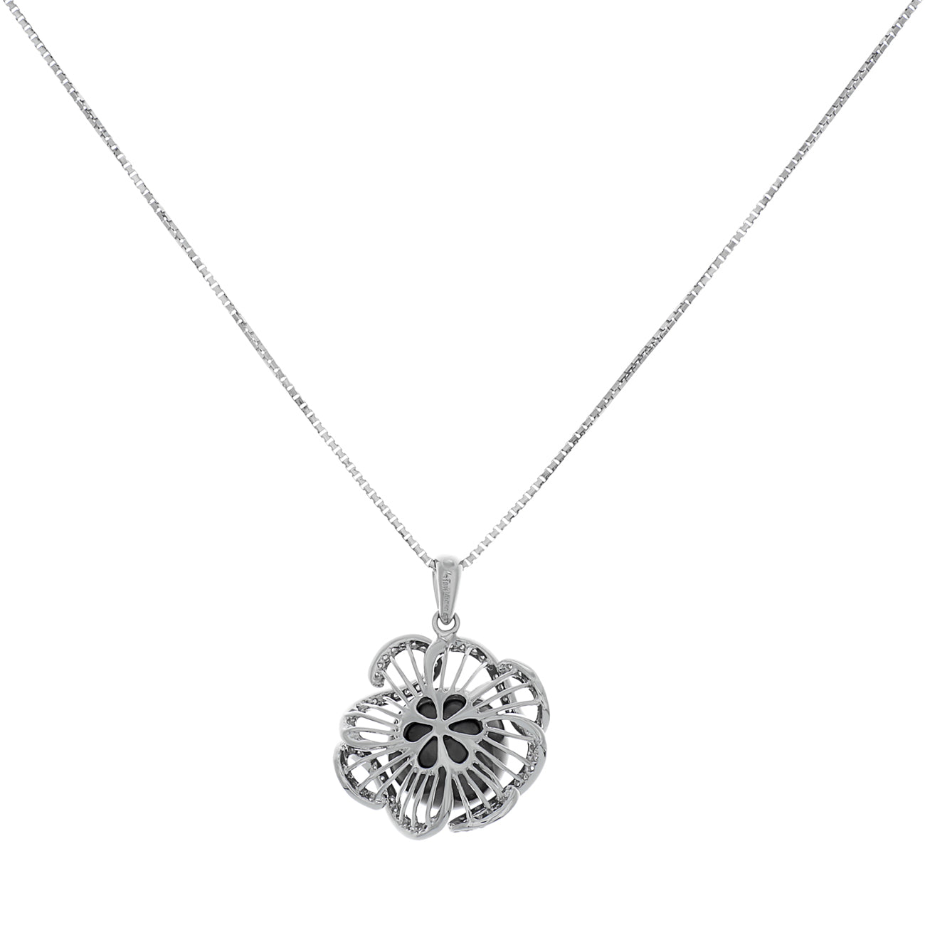 Exclusive 18K White Gold 13.1mm Tahitian Black Pearl Pendant — Side View