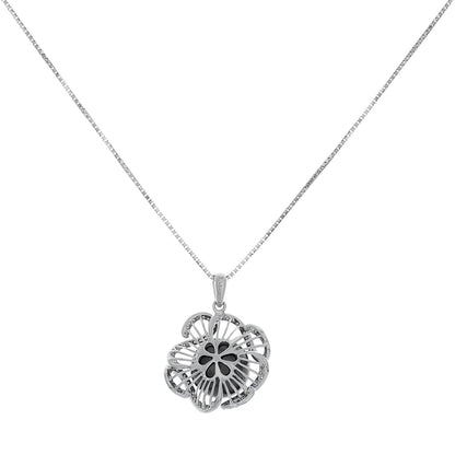 Exclusive 18K White Gold 13.1mm Tahitian Black Pearl Pendant — Side View
