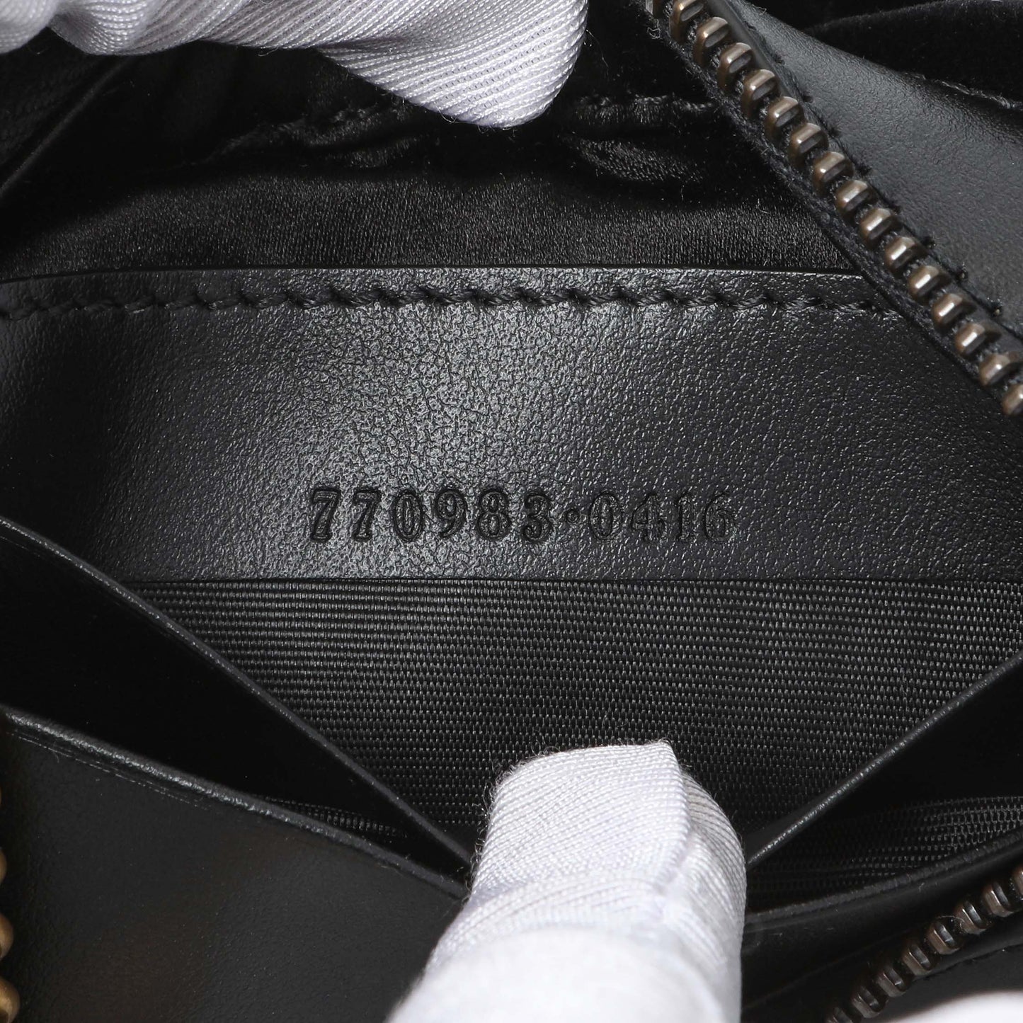 Exclusive Gucci Black Velvet Matelasse Double G Studs Marmont Half Moon Hobo — Lifestyle View