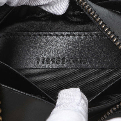 Exclusive Gucci Black Velvet Matelasse Double G Studs Marmont Half Moon Hobo — Lifestyle View