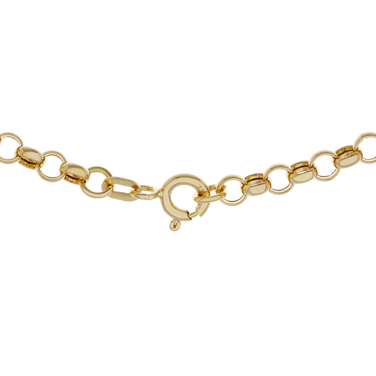 Exclusive 18K Yellow Gold Rolo Gold Chain — Side View