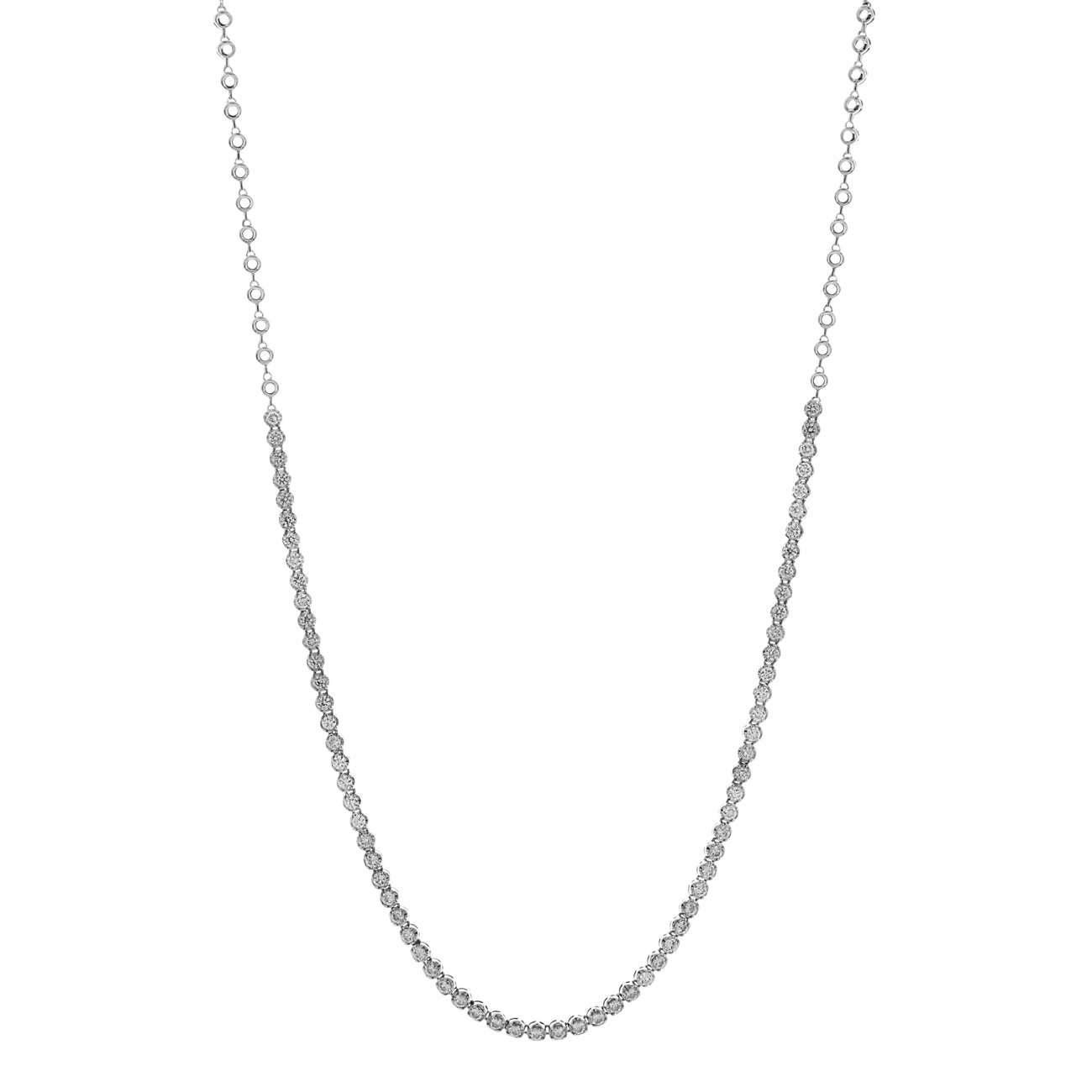 Exclusive 18K White Gold 2.10 Carat Riviere Necklace — Front View