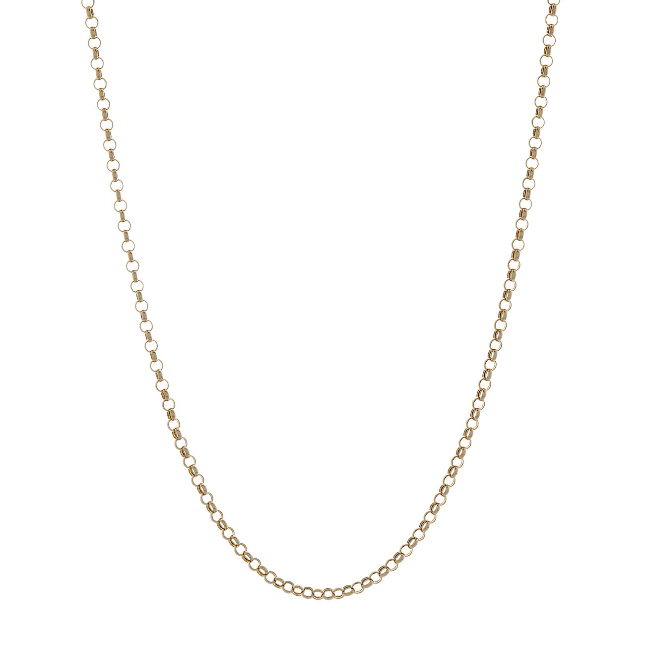 Exclusive 18K Yellow Gold Rolo Gold Chain — Front View