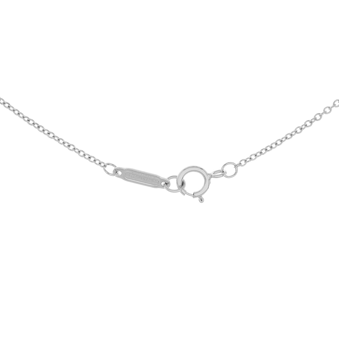 Exclusive Tiffany & Co. 18K White Gold Diamond Mini Heart Key Pendant Necklace — Back View