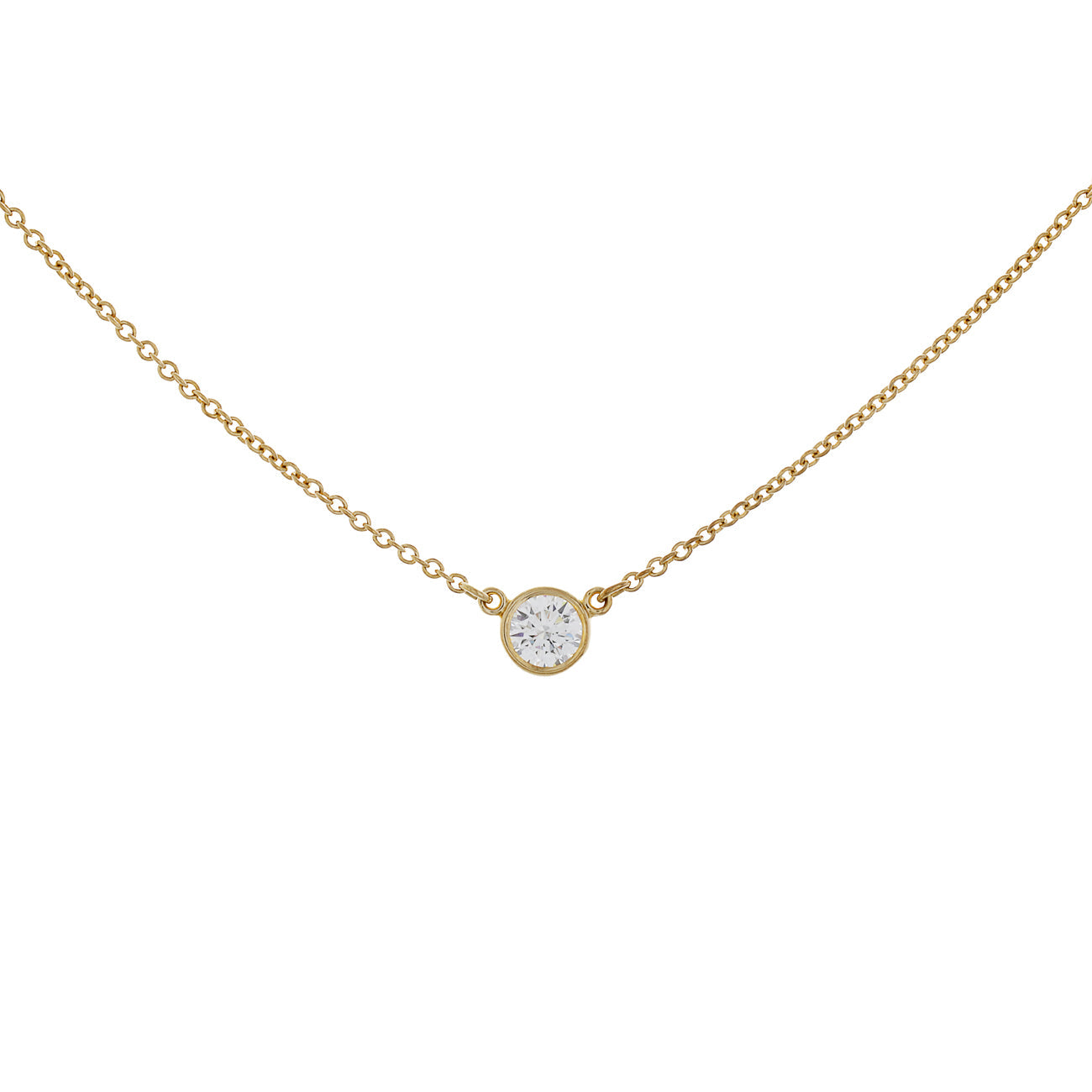 Exclusive Tiffany & Co. 18K Yellow Gold Diamonds by the Yard Pendant Necklace — Front View