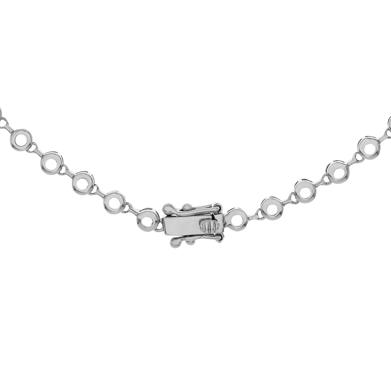 Exclusive 18K White Gold 2.10 Carat Riviere Necklace — Side View