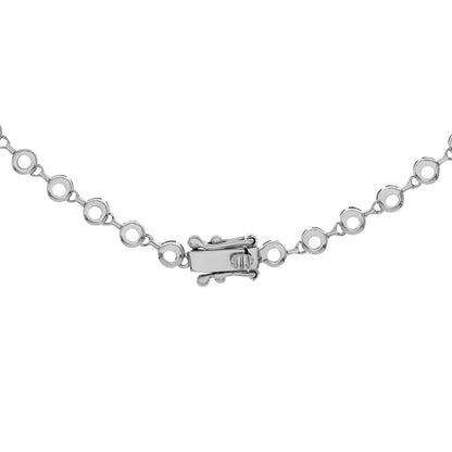 Exclusive 18K White Gold 2.10 Carat Riviere Necklace — Side View